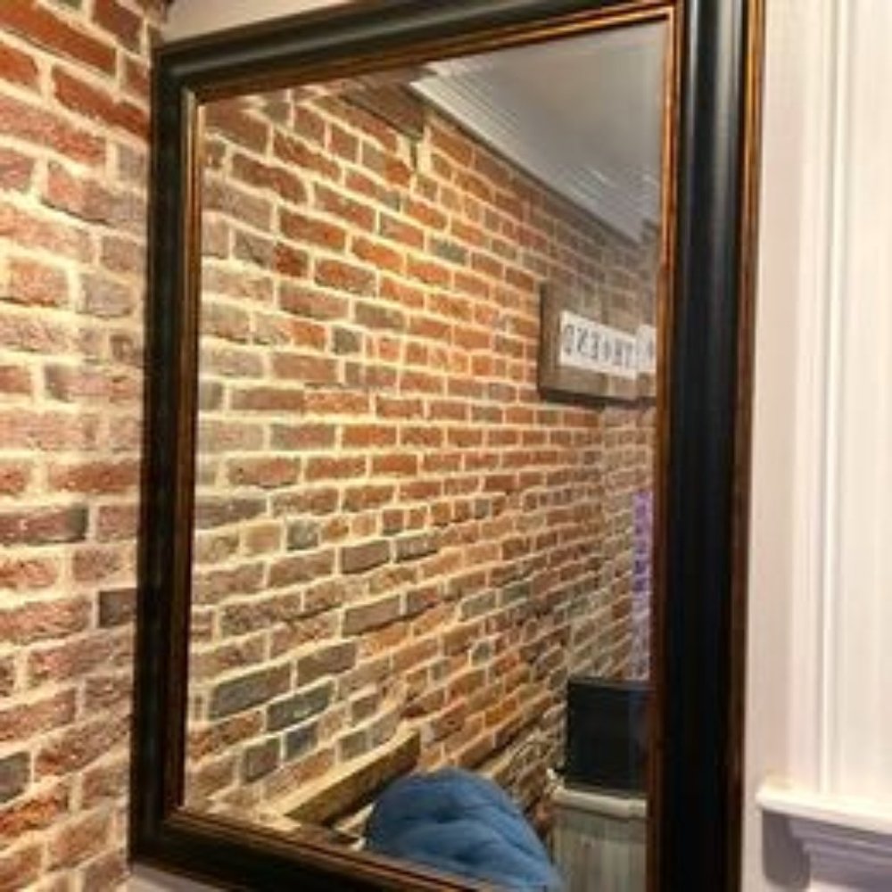 Black + Copper Rectangular Mirror